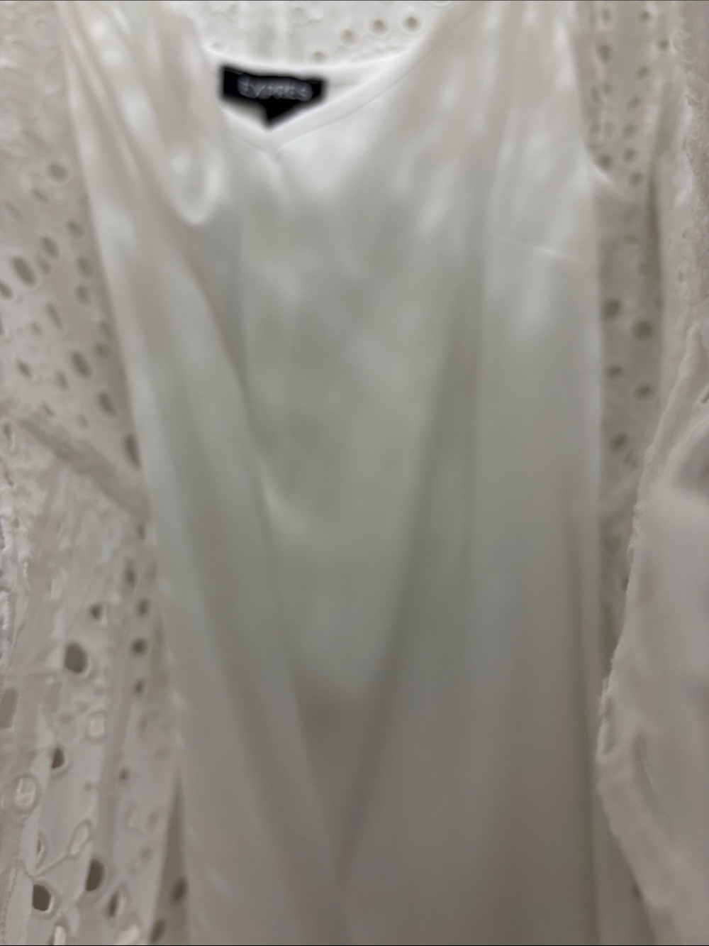 💐 Express White Eyelet Lace Babydoll Dress - Picture 3 of 6